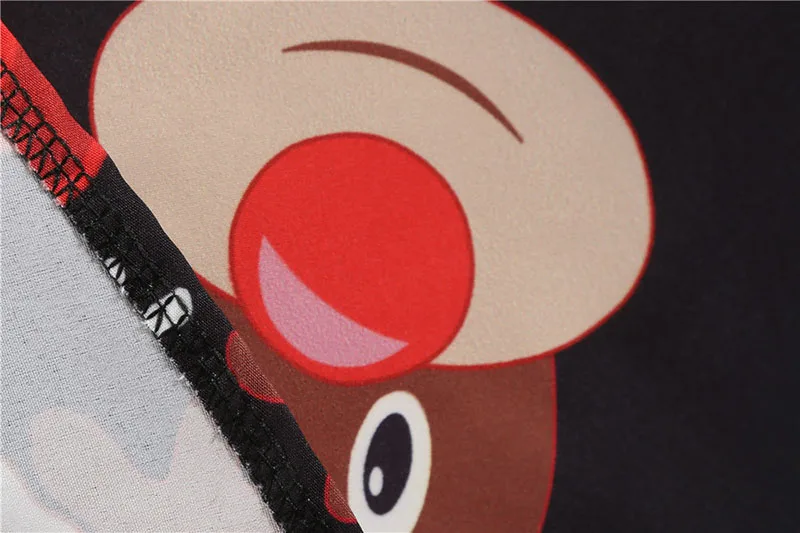 Black Big Swing Print Vintage Christmas Dress Women Winter Casual Long Sleeve V Neck Sexy New Year Party Dress Plus Size S~3XL