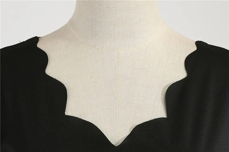 Black Big Swing Print Vintage Christmas Dress Women Winter Casual Long Sleeve V Neck Sexy New Year Party Dress Plus Size S~3XL