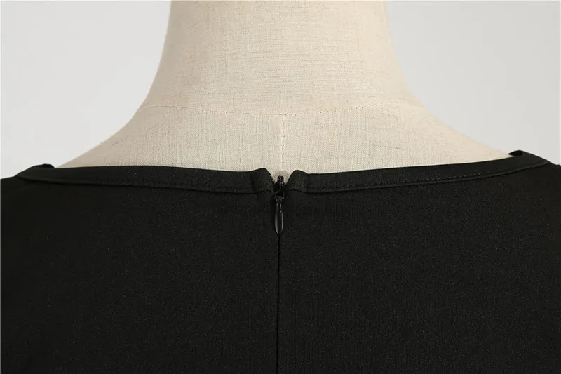 Black Big Swing Print Vintage Christmas Dress Women Winter Casual Long Sleeve V Neck Sexy New Year Party Dress Plus Size S~3XL