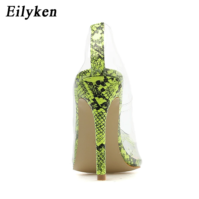 Eilyken Clear PVC Transparent Pumps Sandals Perspex Heel Stilettos High Heels Point Toes Womens Party Shoes Nightclub Pump 35-42