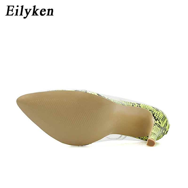 Eilyken Clear PVC Transparent Pumps Sandals Perspex Heel Stilettos High Heels Point Toes Womens Party Shoes Nightclub Pump 35-42