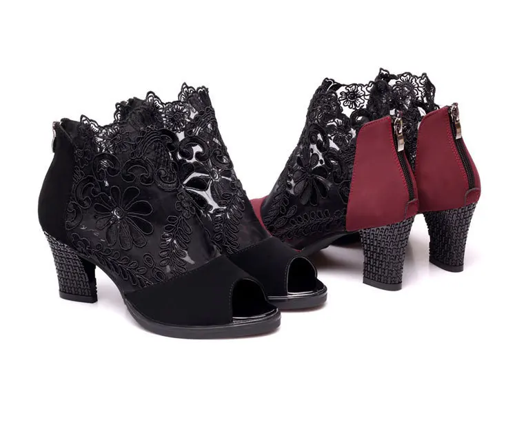 Women sandals 2020 fashion summer shoes women high heels hollow mesh sexy sandals size 35 - 43 mujer sandalias