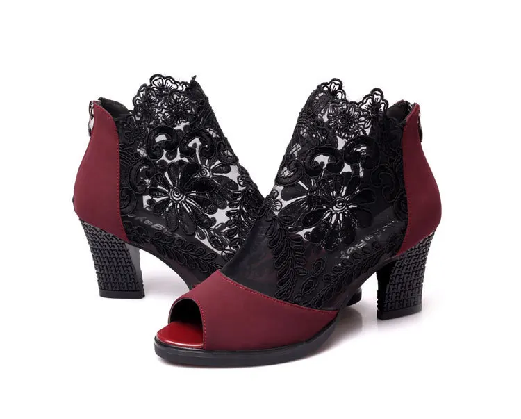 Women sandals 2020 fashion summer shoes women high heels hollow mesh sexy sandals size 35 - 43 mujer sandalias