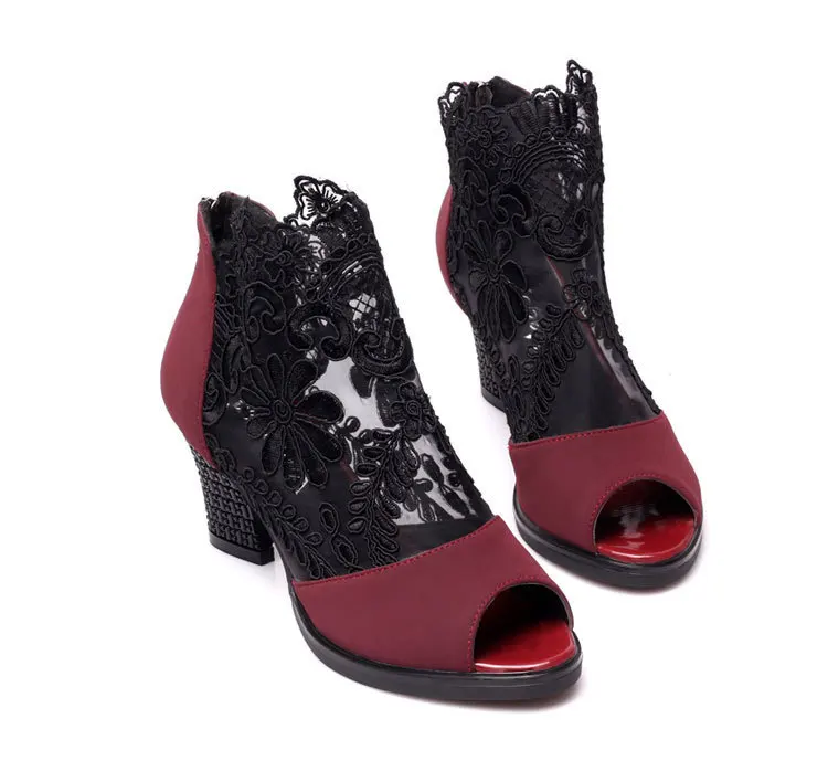 Women sandals 2020 fashion summer shoes women high heels hollow mesh sexy sandals size 35 - 43 mujer sandalias