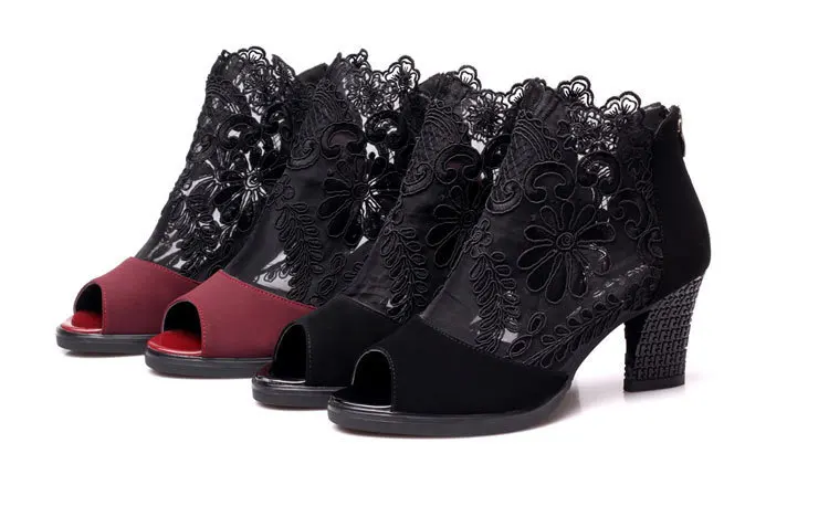 Women sandals 2020 fashion summer shoes women high heels hollow mesh sexy sandals size 35 - 43 mujer sandalias