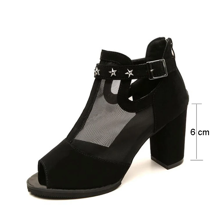 Women sandals 2020 fashion summer shoes women high heels hollow mesh sexy sandals size 35 - 43 mujer sandalias