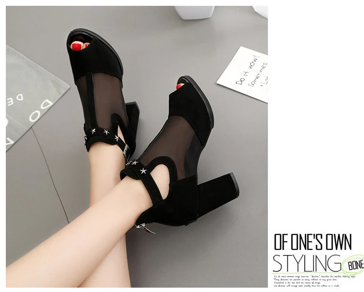 Women sandals 2020 fashion summer shoes women high heels hollow mesh sexy sandals size 35 - 43 mujer sandalias