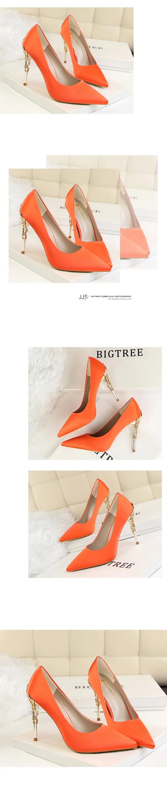 Metal Carved Thin Heel High Heels Pumps Women Shoes 2020 Sexy Pointed Toe Ladies Shoes Fashion Candy Colors Wedding Shoes Woman