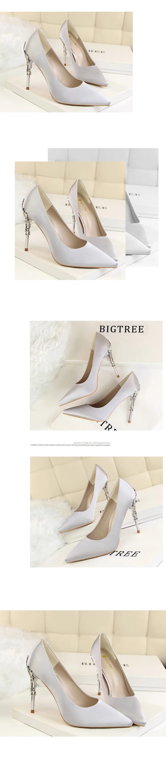 Metal Carved Thin Heel High Heels Pumps Women Shoes 2020 Sexy Pointed Toe Ladies Shoes Fashion Candy Colors Wedding Shoes Woman