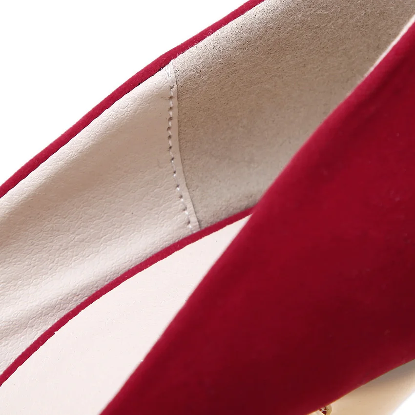 Aneikeh Big Size 41 42 43 44 45 Sexy Pumps Wedding Women Fetish Shoes High Heel Stripper Flock Pumps 16 cm Zapatos Mujer