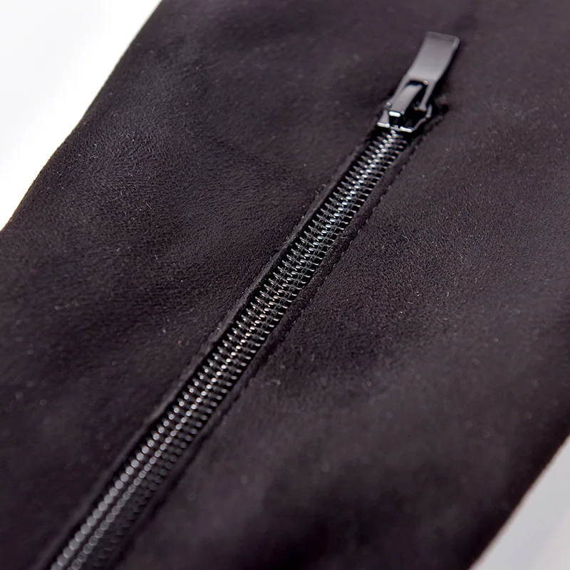 POLALI 2020 New Flock Leather Women Over The Knee Boots Lace Up Sexy High Heels Autumn Woman Shoes Winter Women Boots Size 34-43