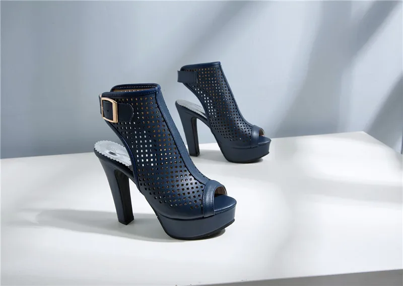 Sexy Open Toe Summer Ankle Boots For Women Fashion Buckle High Heels Sandal Women Red White Yellow Party Wedding Shoes Lady Boot