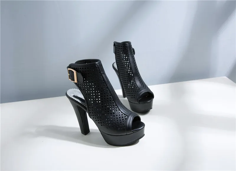 Sexy Open Toe Summer Ankle Boots For Women Fashion Buckle High Heels Sandal Women Red White Yellow Party Wedding Shoes Lady Boot