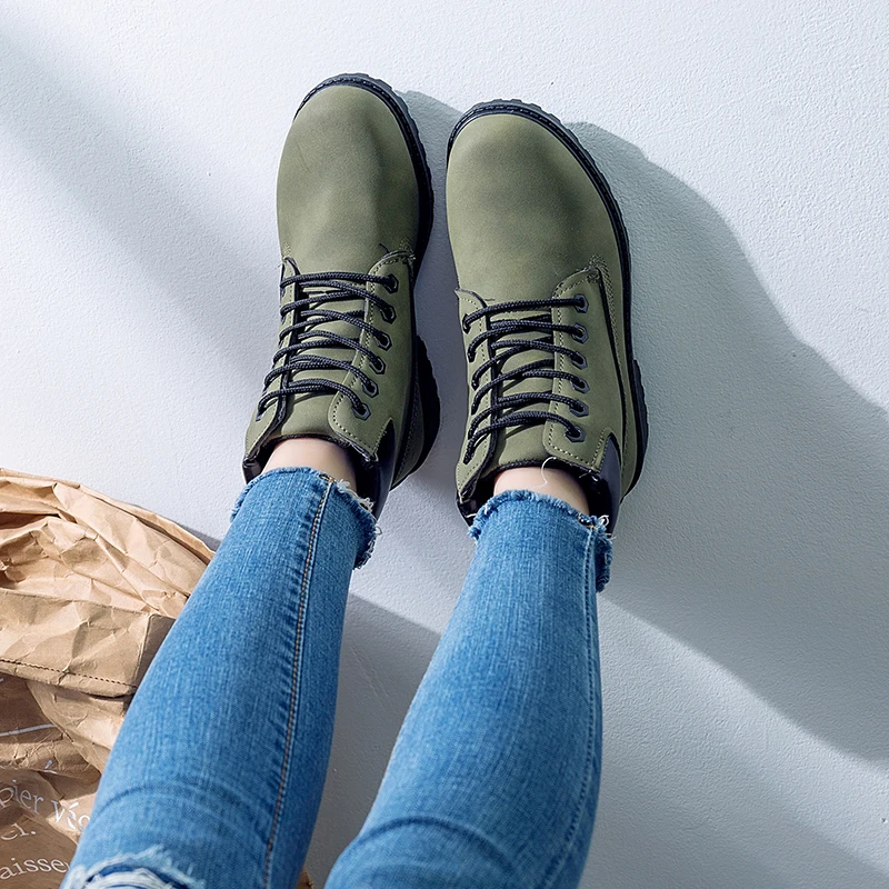 2020 Hot New Autumn Early Winter Shoes Women Flat Heel Boots Fashion Keep warm Women's Boots Brand Woman Ankle Botas Camouflage