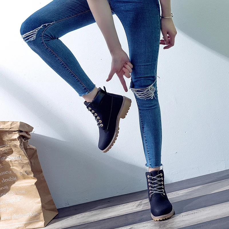 2020 Hot New Autumn Early Winter Shoes Women Flat Heel Boots Fashion Keep warm Women's Boots Brand Woman Ankle Botas Camouflage