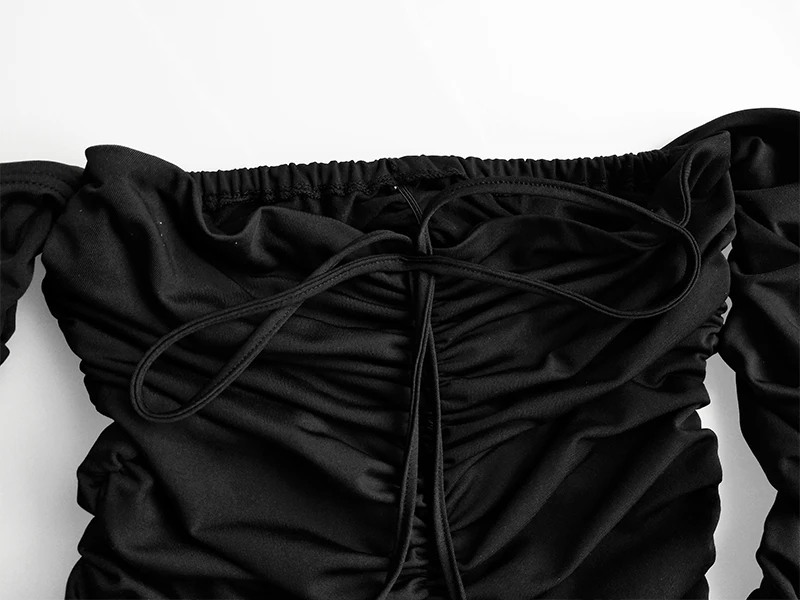 Articat Women Autumn Winter Bandage Dress Women 2020 Sexy Off Shoulder Long Sleeve Slim Elastic Bodycon Party Dresses Vestidos