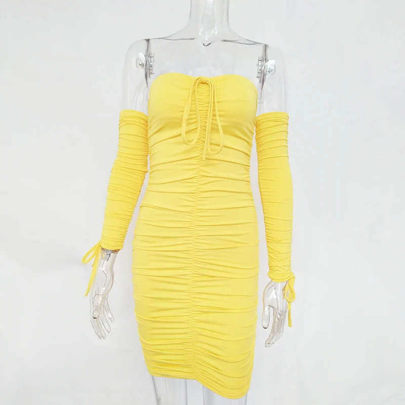 Articat Women Autumn Winter Bandage Dress Women 2020 Sexy Off Shoulder Long Sleeve Slim Elastic Bodycon Party Dresses Vestidos