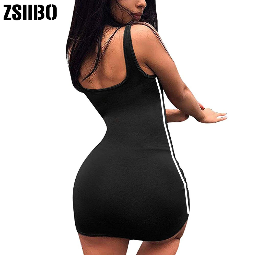 ZSIIBO Sexy Women Summer Dress Bandage Bodycon Sleeveless Evening Party Club Short Mini Dress 2020 Fashion Women Clothes