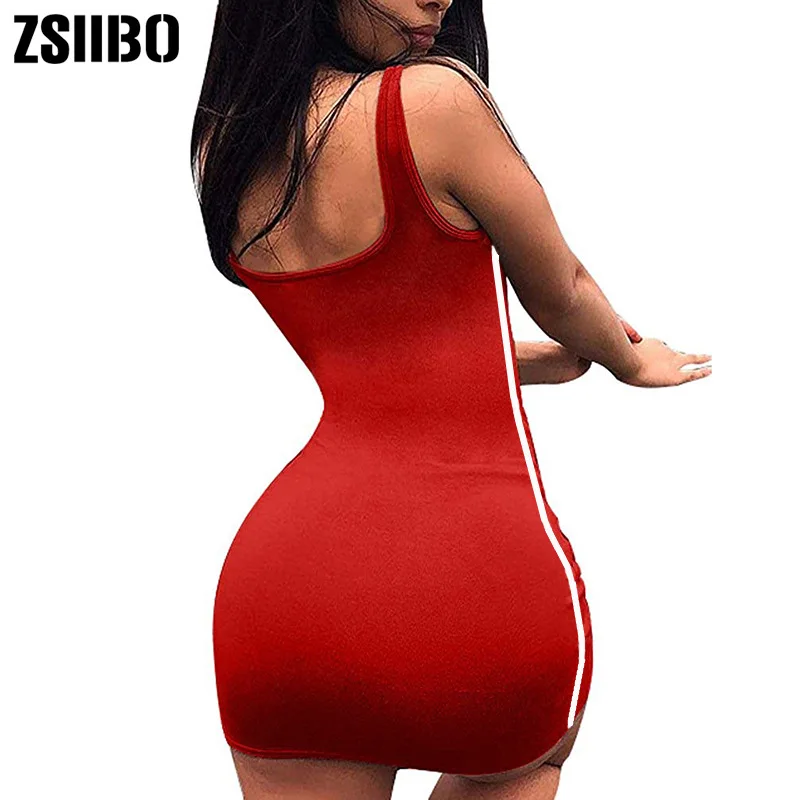 ZSIIBO Sexy Women Summer Dress Bandage Bodycon Sleeveless Evening Party Club Short Mini Dress 2020 Fashion Women Clothes