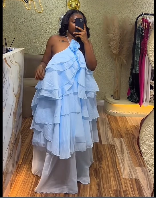 CM.YAYA Women Sleeveless Ruffles Loose Ball Gown Smock Strap Maxi Long Sexy Dress 2025 Birthday Vacation Party Dresses Vestidos CM.YAYA Women Sleeveless Ruffles Loose Ball Gown Smock Strap Maxi Long Sexy Dress 2025 Birthday Vacation Party Dresses Vestidos