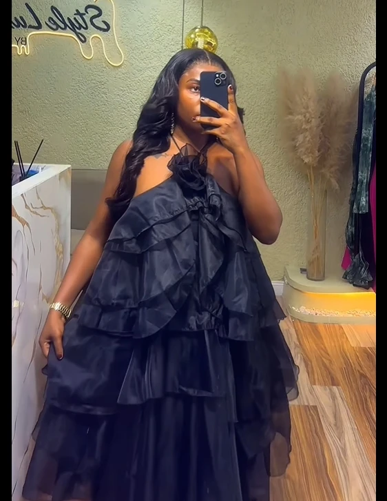 CM.YAYA Women Sleeveless Ruffles Loose Ball Gown Smock Strap Maxi Long Sexy Dress 2025 Birthday Vacation Party Dresses Vestidos CM.YAYA Women Sleeveless Ruffles Loose Ball Gown Smock Strap Maxi Long Sexy Dress 2025 Birthday Vacation Party Dresses Vestidos