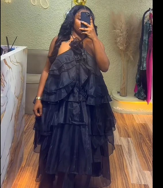 CM.YAYA Women Sleeveless Ruffles Loose Ball Gown Smock Strap Maxi Long Sexy Dress 2025 Birthday Vacation Party Dresses Vestidos CM.YAYA Women Sleeveless Ruffles Loose Ball Gown Smock Strap Maxi Long Sexy Dress 2025 Birthday Vacation Party Dresses Vestidos