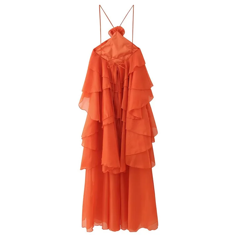 CM.YAYA Women Sleeveless Ruffles Loose Ball Gown Smock Strap Maxi Long Sexy Dress 2025 Birthday Vacation Party Dresses Vestidos CM.YAYA Women Sleeveless Ruffles Loose Ball Gown Smock Strap Maxi Long Sexy Dress 2025 Birthday Vacation Party Dresses Vestidos