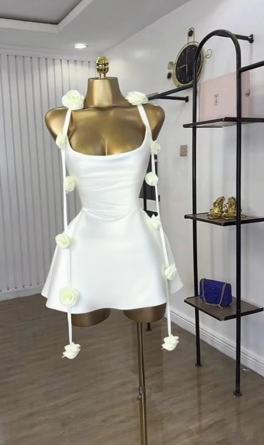 CM.YAYA Women Floral Applique Sleeveless Strap Midi A-line Dress 2025 Summer Holiday Birthday Sexy Club Party Evening Dresses