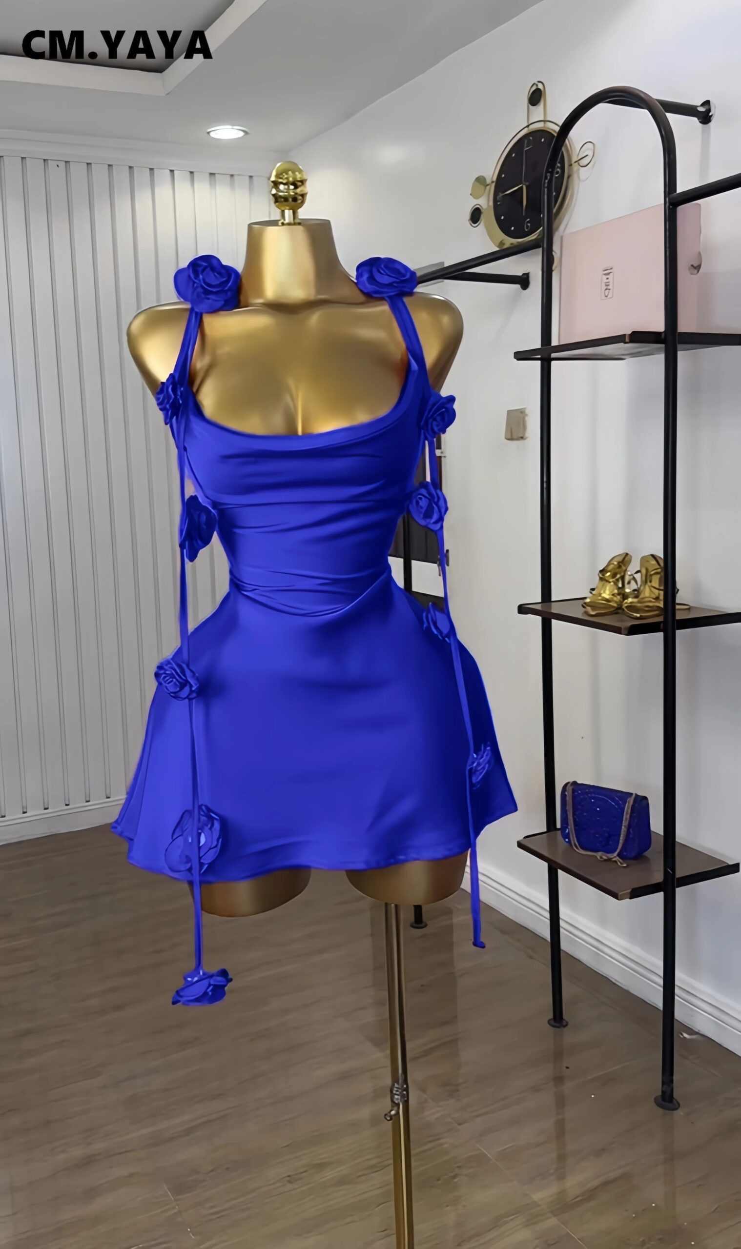 CM.YAYA Women Floral Applique Sleeveless Strap Midi A-line Dress 2025 Summer Holiday Birthday Sexy Club Party Evening Dresses CM.YAYA Women Floral Applique Sleeveless Strap Midi A-line Dress 2025 Summer Holiday Birthday Sexy Club Party Evening Dresses