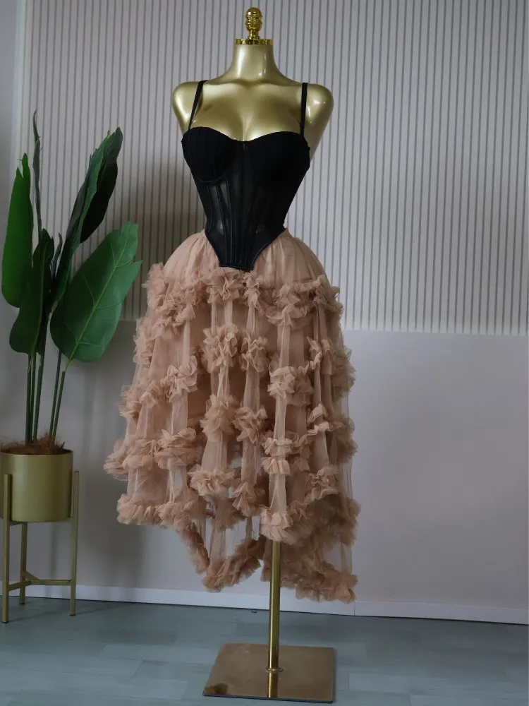 CM.YAYA Women's Dress Set Tunic Irregular Crop Top and Irregular Ball Gown Maxi Long Skirt Suit 2025 Two 2 Piece Set Outfits