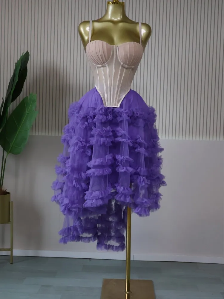 CM.YAYA Women's Dress Set Tunic Irregular Crop Top and Irregular Ball Gown Maxi Long Skirt Suit 2025 Two 2 Piece Set Outfits