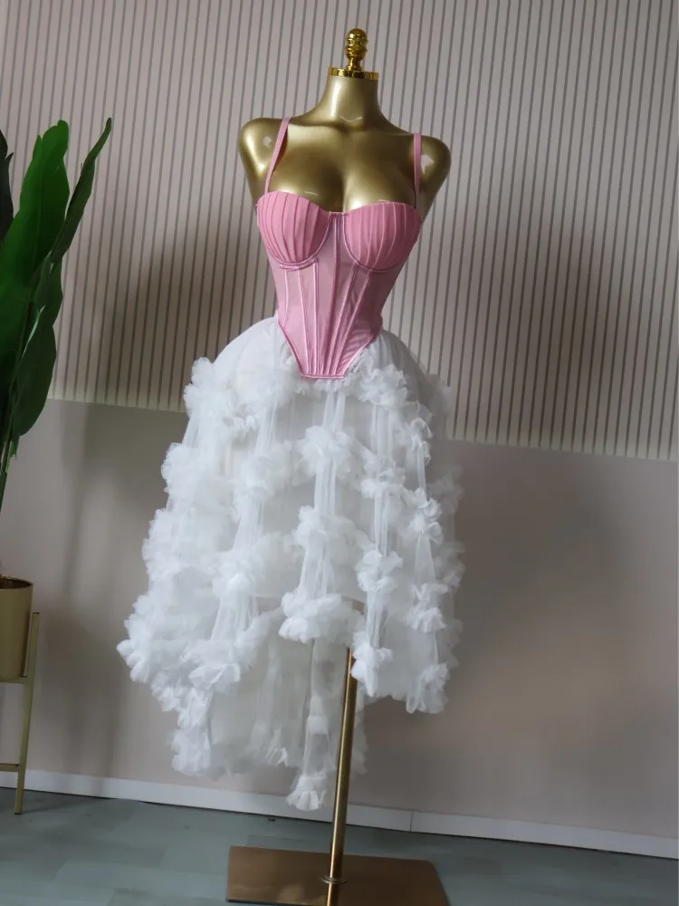 CM.YAYA Women's Dress Set Tunic Irregular Crop Top and Irregular Ball Gown Maxi Long Skirt Suit 2025 Two 2 Piece Set Outfits