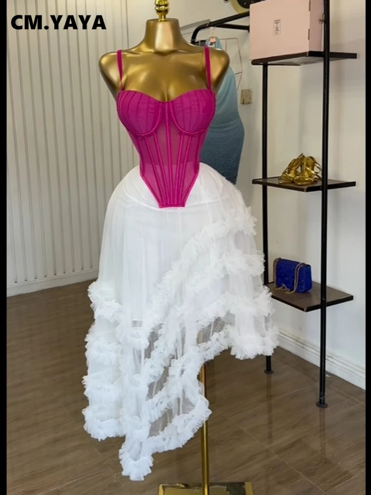 CM.YAYA Women’s Dress Set Tunic Irregular Crop Top and Irregular Ball Gown Maxi Long Skirt Suit 2025 Two 2 Piece Set Outfits CM.YAYA Women's Dress Set Tunic Irregular Crop Top and Irregular Ball Gown Maxi Long Skirt Suit 2025 Two 2 Piece Set Outfits