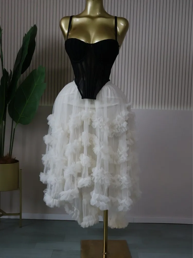 CM.YAYA Women's Dress Set Tunic Irregular Crop Top and Irregular Ball Gown Maxi Long Skirt Suit 2025 Two 2 Piece Set Outfits