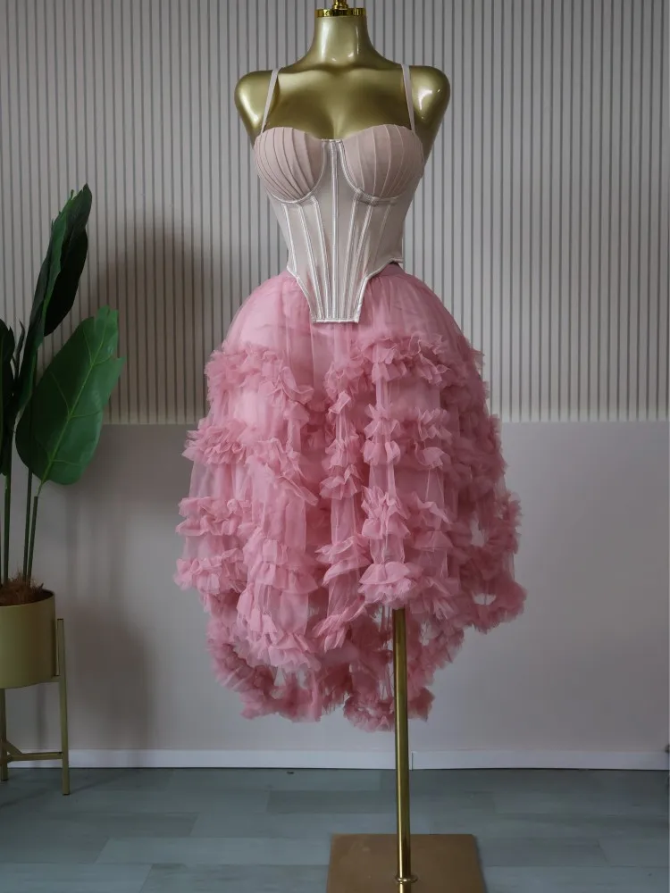 CM.YAYA Women's Dress Set Tunic Irregular Crop Top and Irregular Ball Gown Maxi Long Skirt Suit 2025 Two 2 Piece Set Outfits