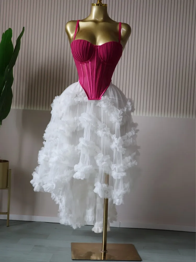 CM.YAYA Women's Dress Set Tunic Irregular Crop Top and Irregular Ball Gown Maxi Long Skirt Suit 2025 Two 2 Piece Set Outfits