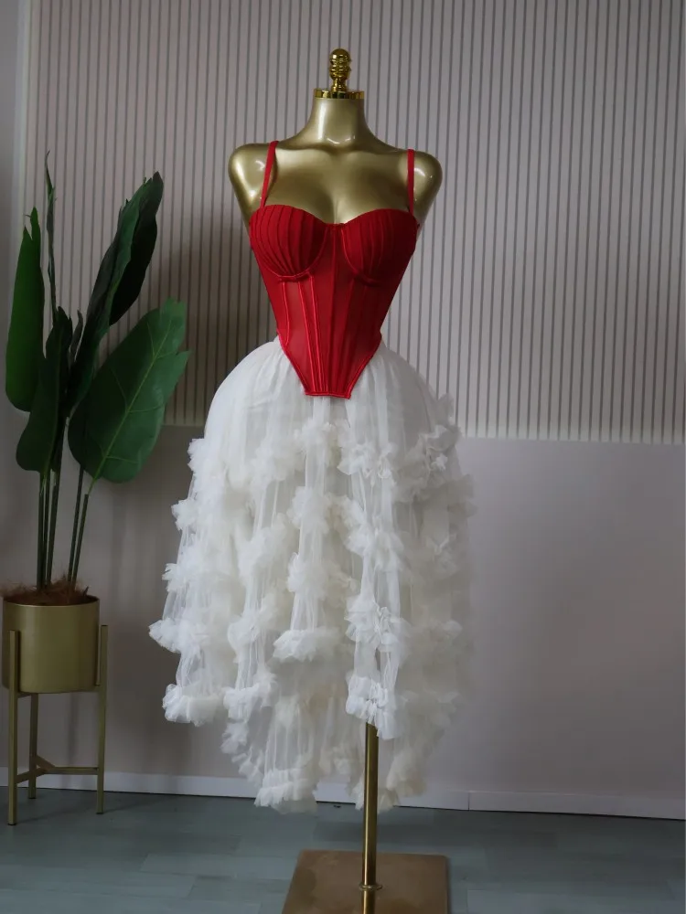 CM.YAYA Women's Dress Set Tunic Irregular Crop Top and Irregular Ball Gown Maxi Long Skirt Suit 2025 Two 2 Piece Set Outfits