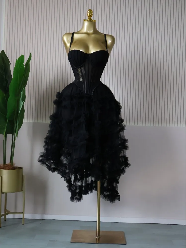 CM.YAYA Women's Dress Set Tunic Irregular Crop Top and Irregular Ball Gown Maxi Long Skirt Suit 2025 Two 2 Piece Set Outfits