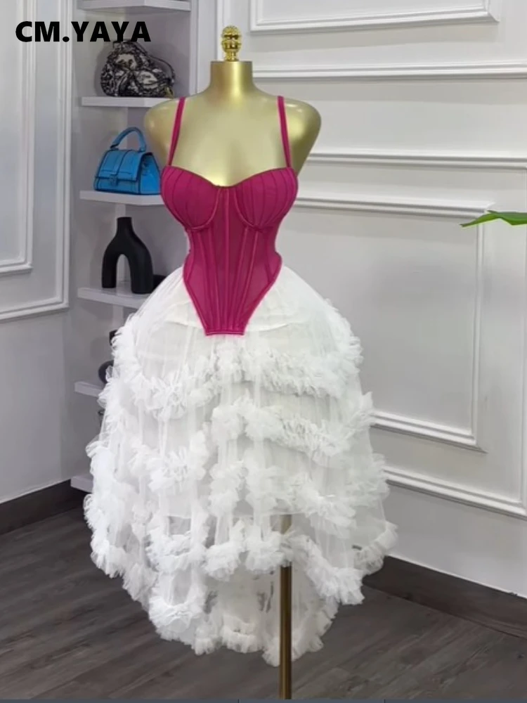 CM.YAYA Women’s Dress Set Tunic Irregular Crop Top and Irregular Ball Gown Maxi Long Skirt Suit 2025 Two 2 Piece Set Outfits CM.YAYA Women's Dress Set Tunic Irregular Crop Top and Irregular Ball Gown Maxi Long Skirt Suit 2025 Two 2 Piece Set Outfits