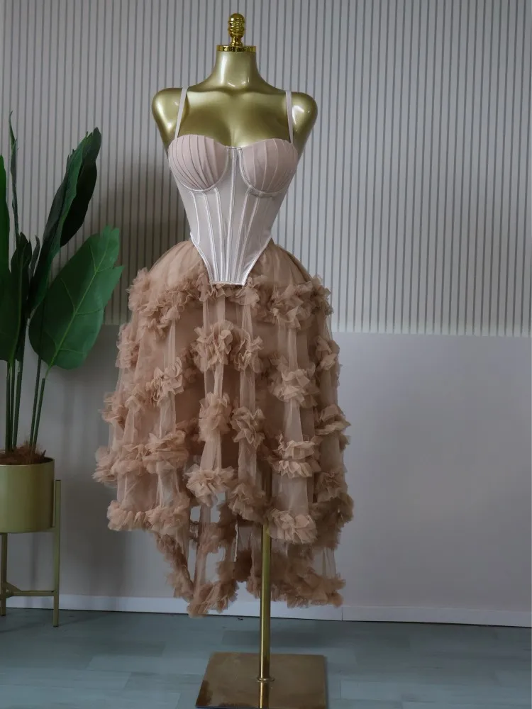 CM.YAYA Women's Dress Set Tunic Irregular Crop Top and Irregular Ball Gown Maxi Long Skirt Suit 2025 Two 2 Piece Set Outfits