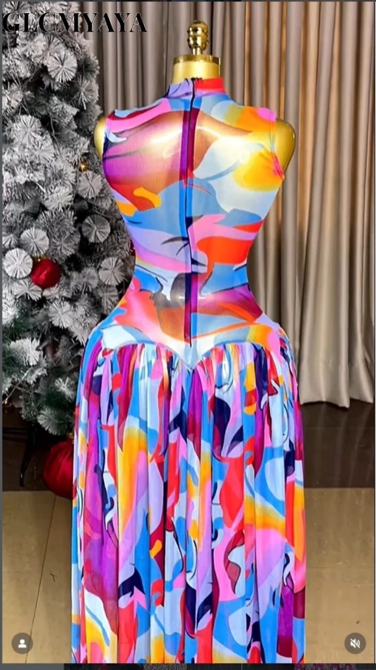 CM.YAYA Women’s Tie Dye Printed Mesh See Though A-line Maxi Dress 2026 Street Education Party Cocktail Night Out Long Dresses CM.YAYA Women's Tie Dye Printed Mesh See Though A-line Maxi Dress 2026 Street Education Party Cocktail Night Out Long Dresses