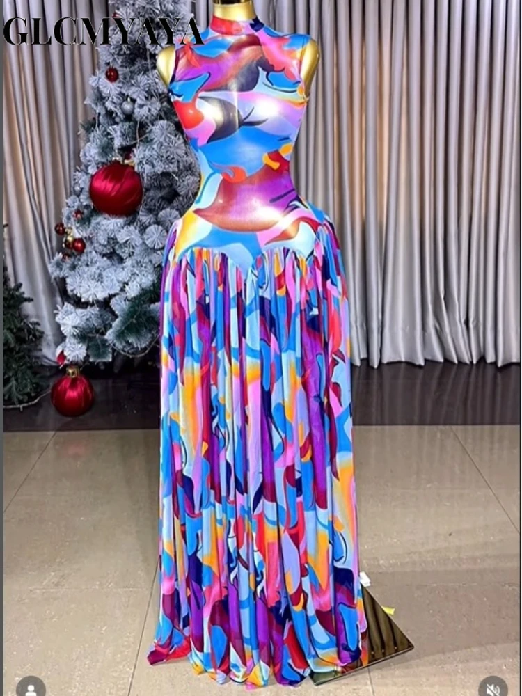 CM.YAYA Women’s Tie Dye Printed Mesh See Though A-line Maxi Dress 2026 Street Education Party Cocktail Night Out Long Dresses CM.YAYA Women's Tie Dye Printed Mesh See Though A-line Maxi Dress 2026 Street Education Party Cocktail Night Out Long Dresses
