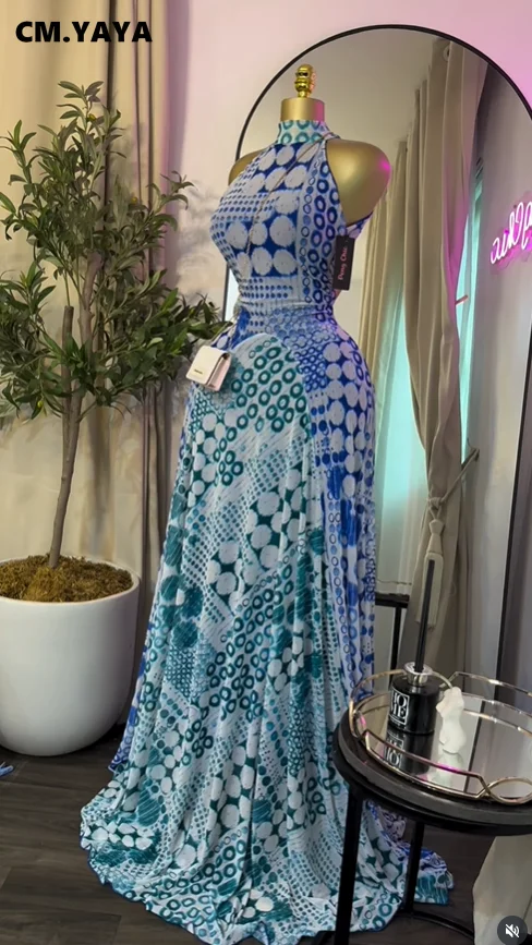 CM.YAYA 2026 Fall Women O-neck Sleeveless Print Mermaid Long Maxi Dress Cocktail Evening Birthday Beach Sexy Night Party Dresses CM.YAYA 2026 Fall Women O-neck Sleeveless Print Mermaid Long Maxi Dress Cocktail Evening Birthday Beach Sexy Night Party Dresses