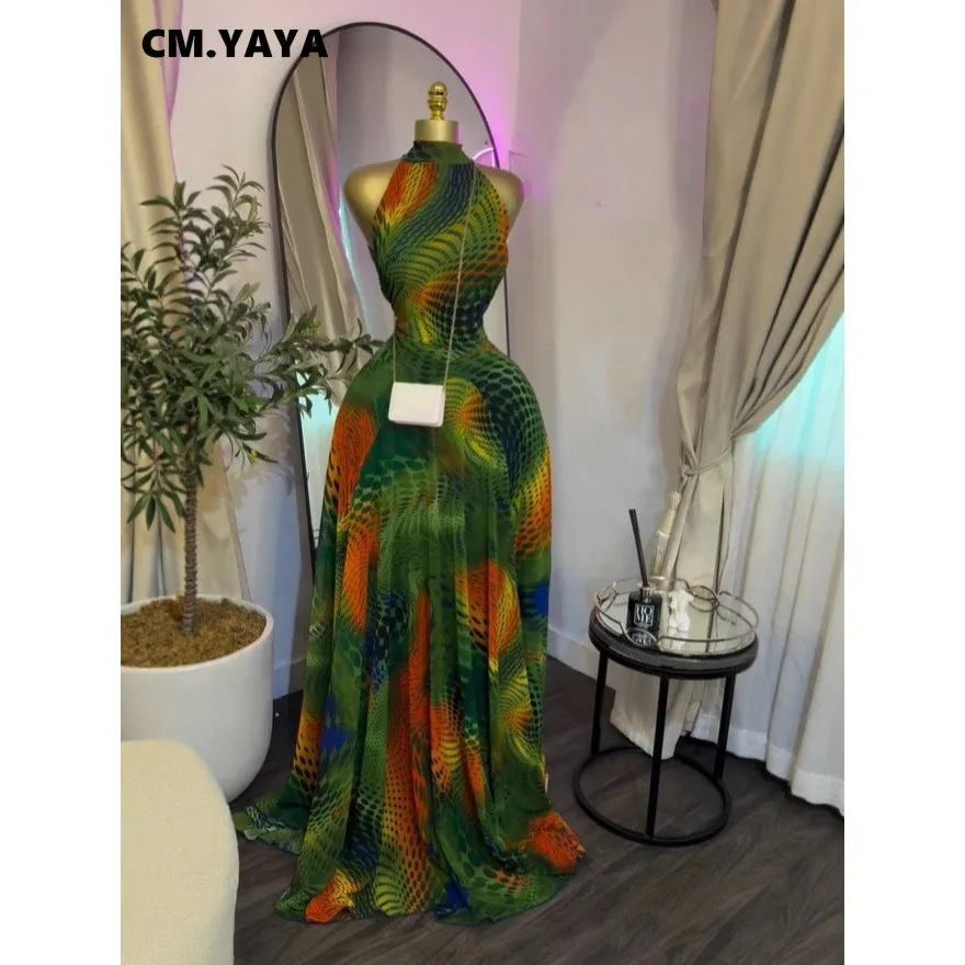 CM.YAYA 2026 Fall Women O-neck Sleeveless Print Mermaid Long Maxi Dress Cocktail Evening Birthday Beach Sexy Night Party Dresses CM.YAYA 2026 Fall Women O-neck Sleeveless Print Mermaid Long Maxi Dress Cocktail Evening Birthday Beach Sexy Night Party Dresses