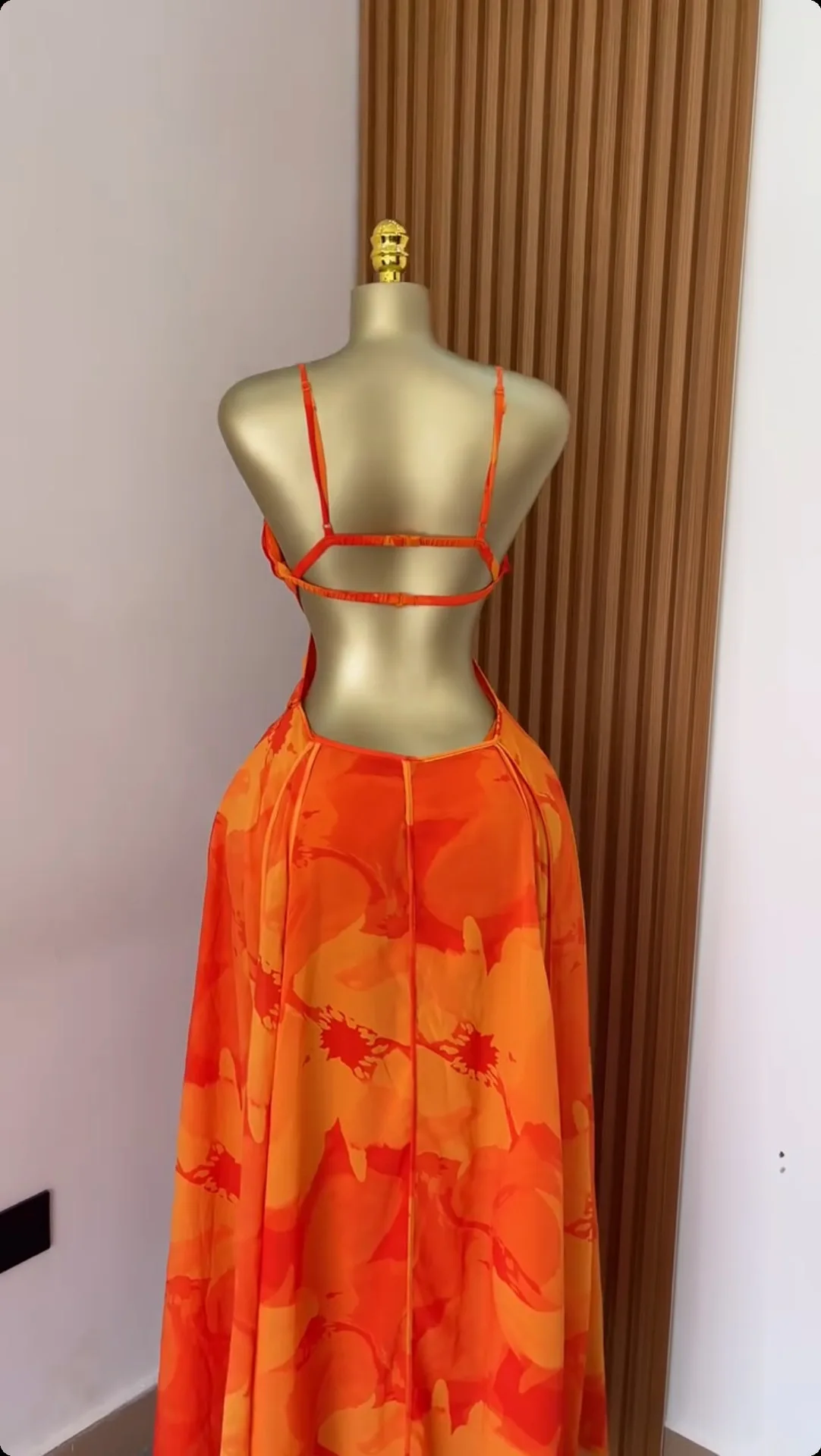 CM.YAYA Women Floral Printed Strap Backless Bra Front Big Swing Maxi Long Dress 2025 Vintage Sexy Club Party Evening Dresses CM.YAYA Women Floral Printed Strap Backless Bra Front Big Swing Maxi Long Dress 2025 Vintage Sexy Club Party Evening Dresses