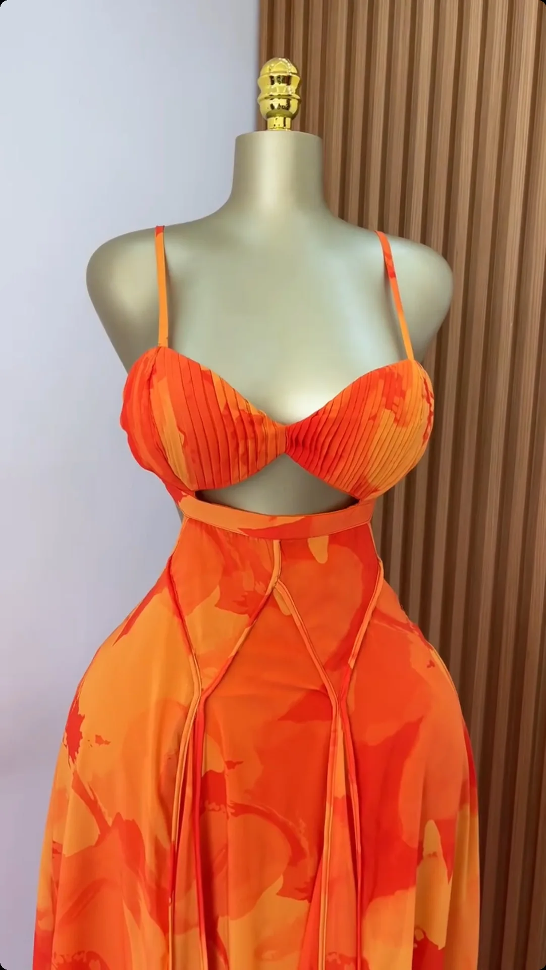 CM.YAYA Women Floral Printed Strap Backless Bra Front Big Swing Maxi Long Dress 2025 Vintage Sexy Club Party Evening Dresses CM.YAYA Women Floral Printed Strap Backless Bra Front Big Swing Maxi Long Dress 2025 Vintage Sexy Club Party Evening Dresses