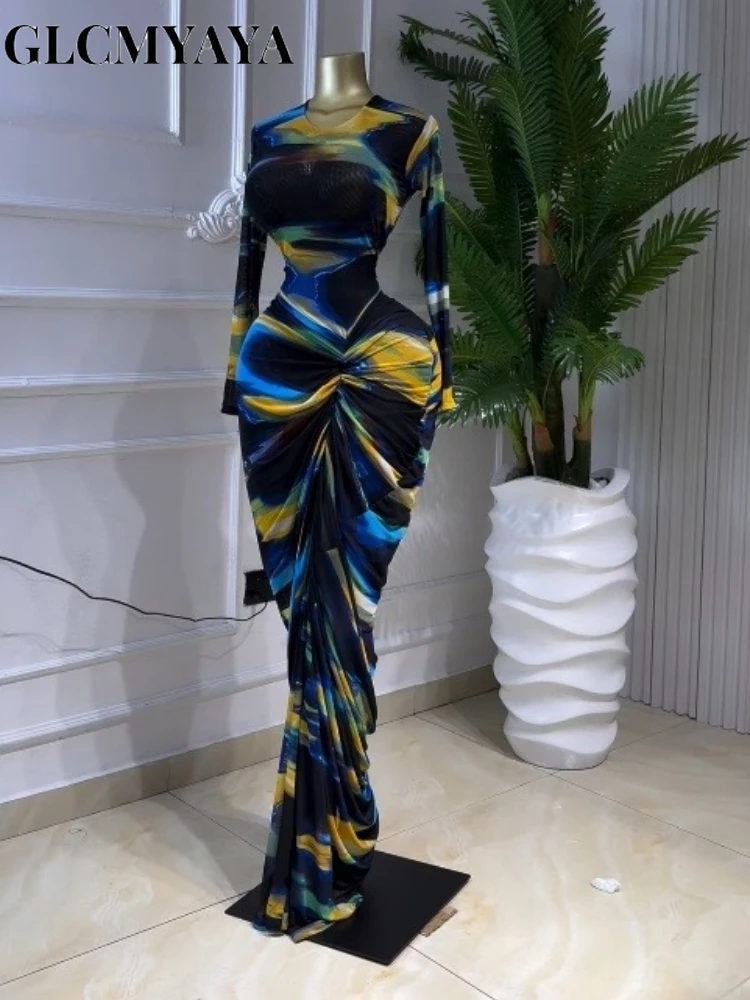 GLCMYAYA Women Tie Dye Printed Ruched Stacked Long Sleeve Bodycon Midi Maxi Dress 2026 Beach Sexy Vacation Long Dresses Vestidos GLCMYAYA Women Tie Dye Printed Ruched Stacked Long Sleeve Bodycon Midi Maxi Dress 2026 Beach Sexy Vacation Long Dresses Vestidos