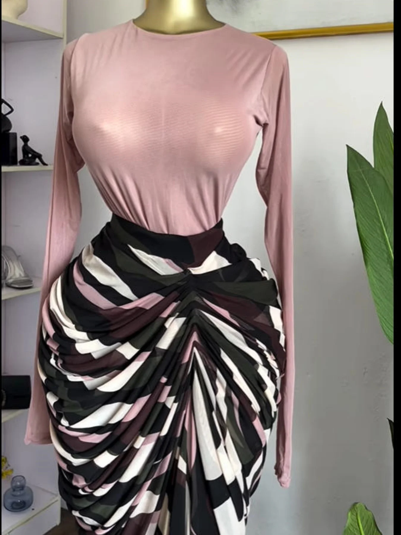 CM.YAYA Women Tie Dye Striped Patchwork Stacked Ruched Bodycon Midi Maxi Long Dress Fall Winter Education Vacation Prom Dresses CM.YAYA Women Tie Dye Striped Patchwork Stacked Ruched Bodycon Midi Maxi Long Dress Fall Winter Education Vacation Prom Dresses