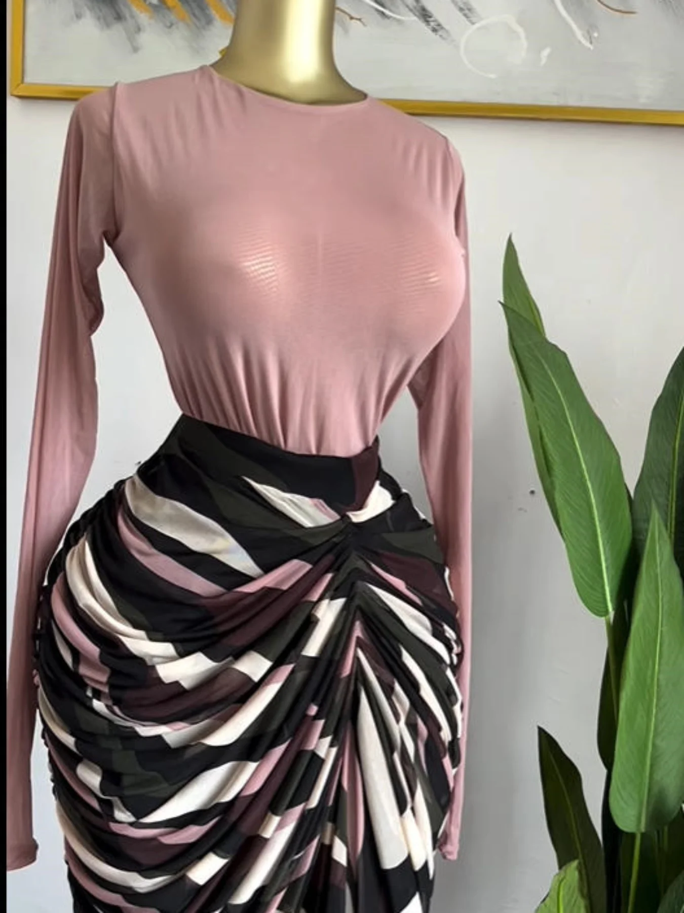 CM.YAYA Women Tie Dye Striped Patchwork Stacked Ruched Bodycon Midi Maxi Long Dress Fall Winter Education Vacation Prom Dresses CM.YAYA Women Tie Dye Striped Patchwork Stacked Ruched Bodycon Midi Maxi Long Dress Fall Winter Education Vacation Prom Dresses