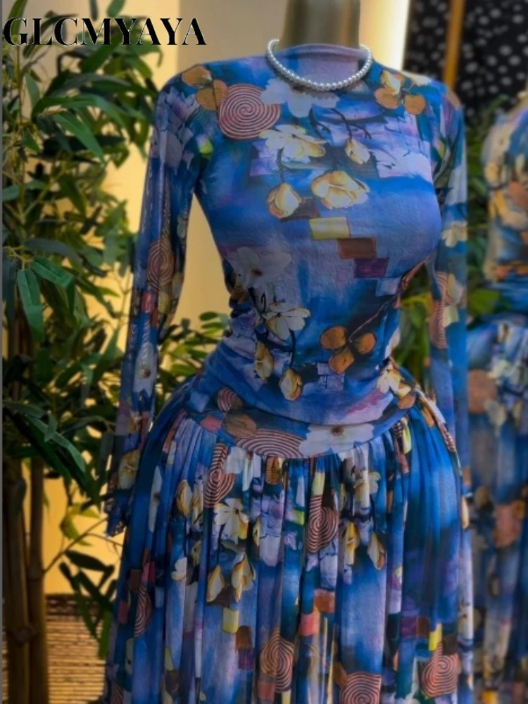 CM.YAYA Women Paisley Printed Big Swing Ruffles A-line Mesh Maxi Dress 2026 Parties Vacation Education Long Dresses Vestidos CM.YAYA Women Paisley Printed Big Swing Ruffles A-line Mesh Maxi Dress 2026 Parties Vacation Education Long Dresses Vestidos